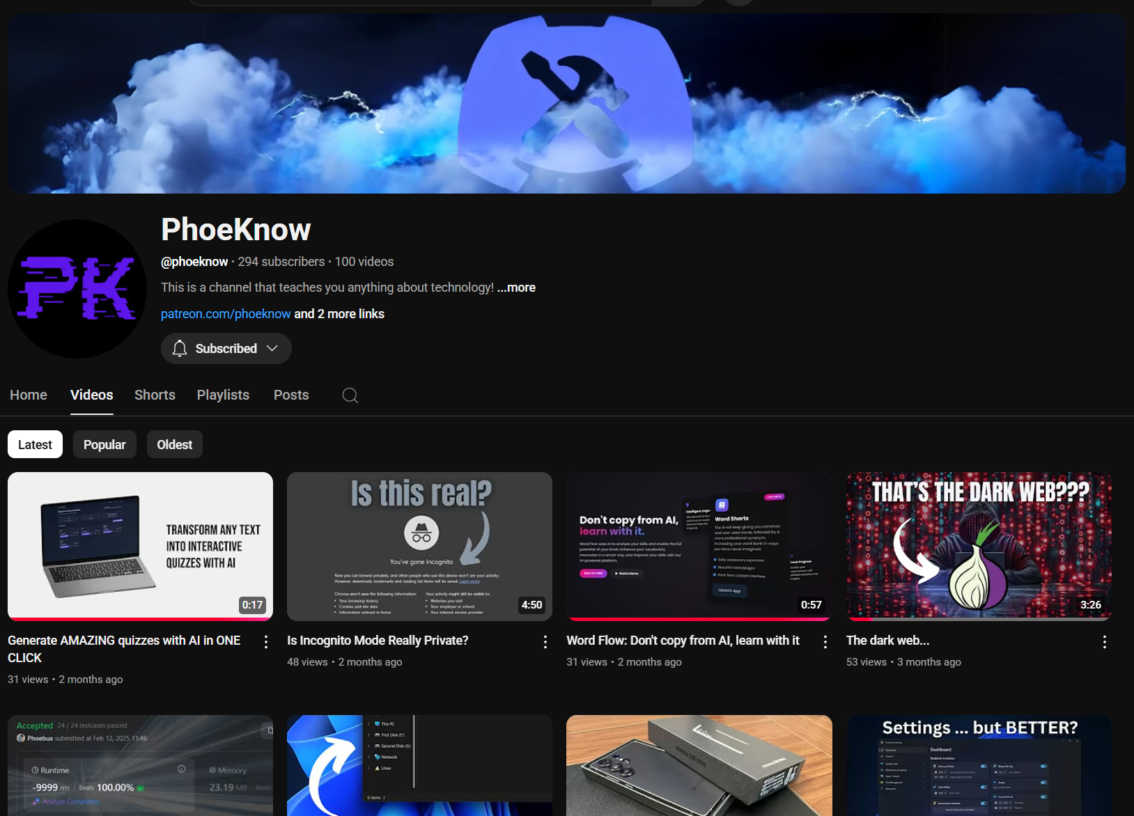 PhoeKnow - Programming Education YouTube Channel