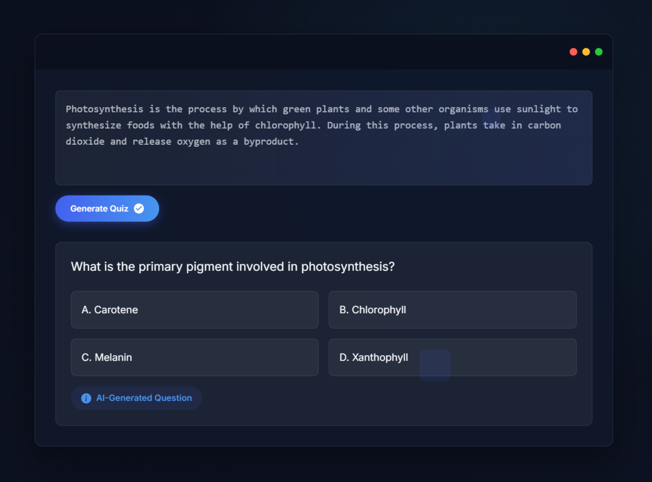 QuizGen - AI Quiz Generation Platform by Phoebus Chang